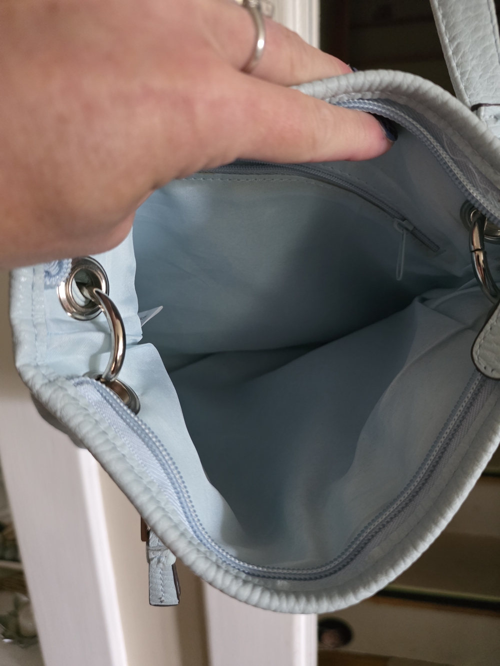Source Unknown Light Blue Crossbody Bag - Slim Shoulder Purse - Picture 8 of 12